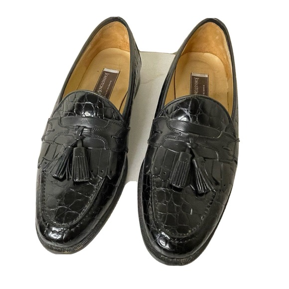 JOHNSTON & MURPHY Loafers US 8.5 M Black Patent Leather Croc Tassel Men’s Shoes main image 13